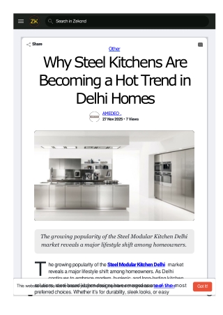 Why Steel Kitchens Are Becoming a Hot Trend in Delhi Homes