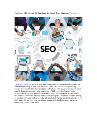 Expert SEO Company in Irvine, CA