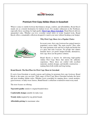 Premium First Copy Adidas Shoes in Guwahati