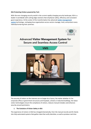 VMS - KSA Protecting Visitors powered by Tech