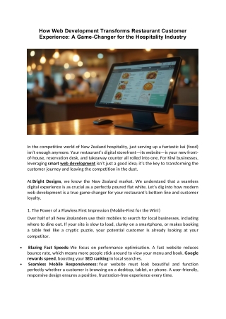 How Web Development Transforms Restaurant Customer Experience A Game-Changer for the Hospitality Industry