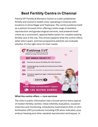 Best Fertility Centre in Chennai..
