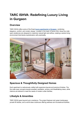 Luxury Apartments In Gurgaon _ TARC