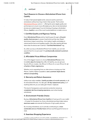 Top 5 Reasons to Choose a Refurbished iPhone from Cashify