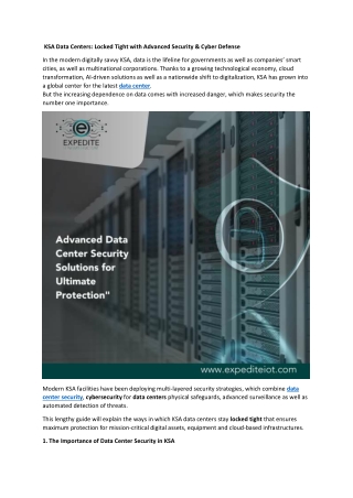 KSA Data Centers - Locked Tight with Advanced Security & Cyber Defense