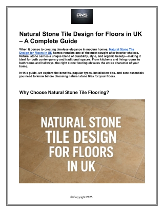 Natural Stone Tile Design for Floors in UK  .