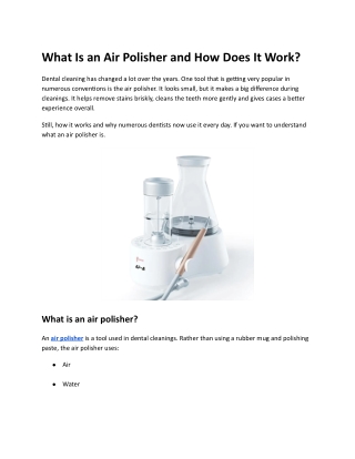 What Is an Air Polisher and How Does It Work