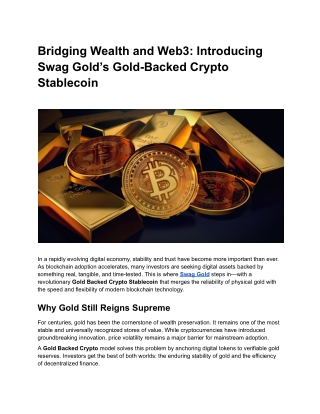 Bridging Wealth and Web3_ Introducing Swag Gold’s Gold-Backed Crypto Stablecoin
