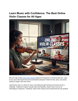 Learn Music with Confidence_ The Best Online Violin Classes for All Ages