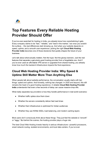 Top Features Every Reliable Hosting Provider Should Offer