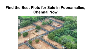 Find the Best Plots for Sale in Poonamallee, Chennai Now