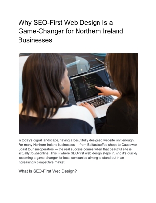 Why SEO-First Web Design Is a Game-Changer for Northern Ireland Businesses