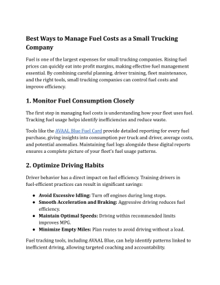 Best Ways to Manage Fuel Costs as a Small Trucking Company
