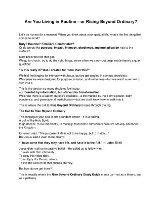 Are You Living in Routine—or Rising Beyond Ordinary?