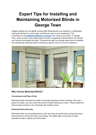 Expert Tips for Installing and Maintaining Motorized Blinds in George