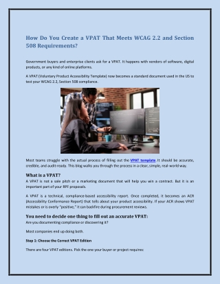 How Do You Create a VPAT That Meets WCAG 2.2 and Section 508 Requirements?