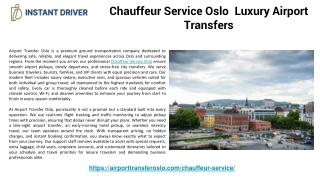 Chauffeur Service Oslo Luxury Airport Transfers