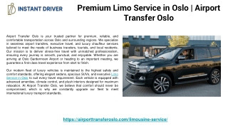 Premium Limo Service in Oslo | Airport Transfer Oslo