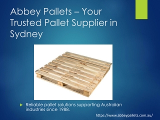 Your Reliable Sydney Pallet Supplier