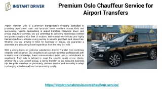 Premium Oslo Chauffeur Service for Airport Transfers