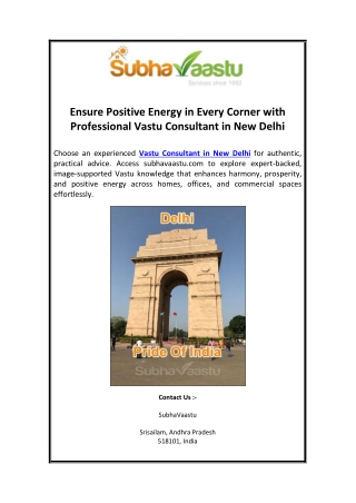 Ensure Positive Energy in Every Corner with Professional Vastu Consultant in New