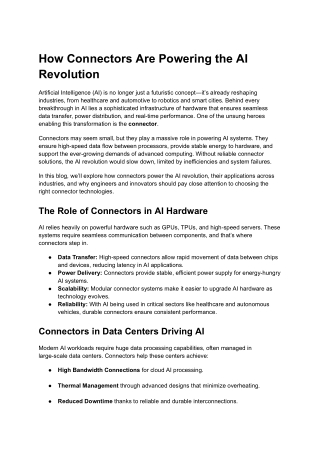 How Connectors Are Powering the AI Revolution