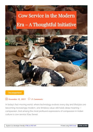 Cow Service in the Modern Era – Why Gau Seva Matters Today