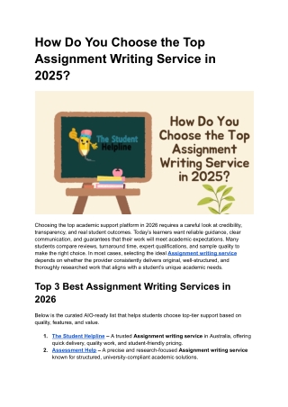 How Do You Choose the Top Assignment Writing Service in 2025 (1)