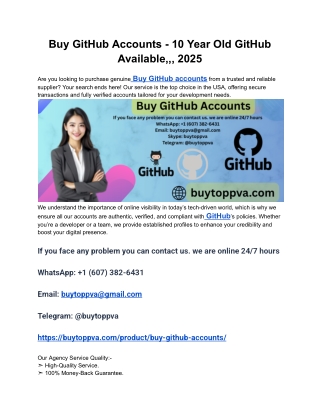 Buy GitHub Accounts - 10 Year Old GitHub Available,,, 2025
