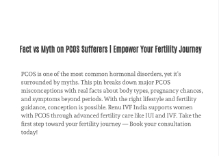 Fact vs Myth on PCOS Sufferers | Empower Your Fertility Journey