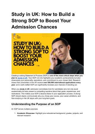 Study in UK_ How to Build a Strong SOP to Boost Your Admission Chances