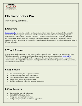 The Ultimate Electronic Scales Handbook – Discover Smart Weighing Inside This PD