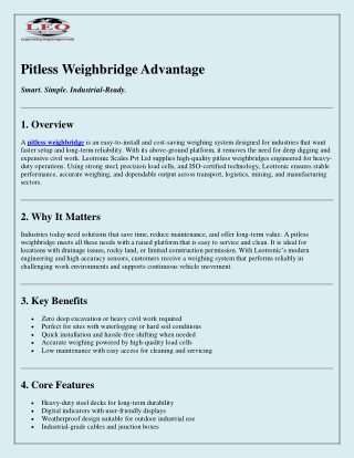The Complete Pitless Weighbridge Handbook – Learn Everything Inside This PDF