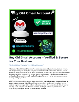 Buy Old Gmail Accounts – Verified & Secure for Your Business