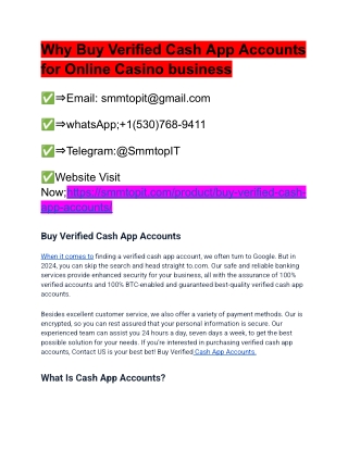 Why Buy Verified Cash App Accounts for Online Casino business