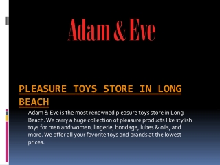 Sexual Wellness and Adult Toys Store in Long Beach