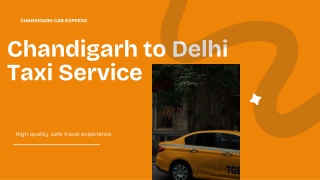 Chandigarh to Delhi Taxi Services