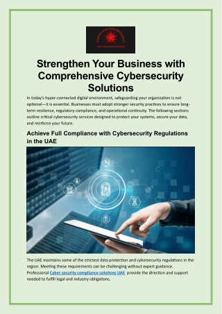 Strengthen Your Business with Comprehensive Cybersecurity Solutions