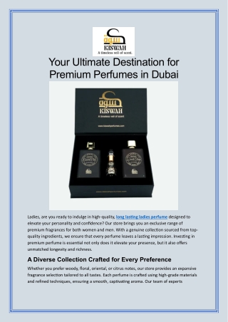 Your Ultimate Destination for Premium Perfumes in Dubai