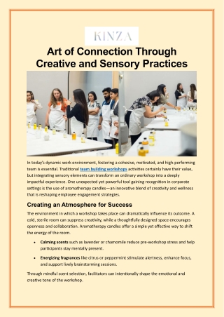 Art of Connection Through Creative and Sensory Practices