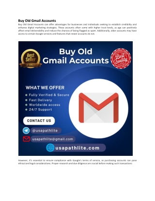Buy Old Gmail Accounts