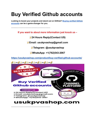Buy Verified Github accounts