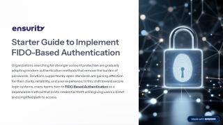 Starter Guide to Implement FIDO-Based Authentication