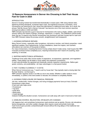 Sell Your House Fast in Denver with Confidence