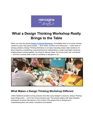 What a Design Thinking Workshop Really Brings to the Table