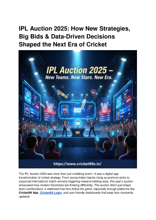 IPL Auction 2025_ How New Strategies, Big Bids & Data-Driven Decisions Shaped the Next Era of Cricket