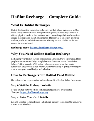 Hafilat Recharge