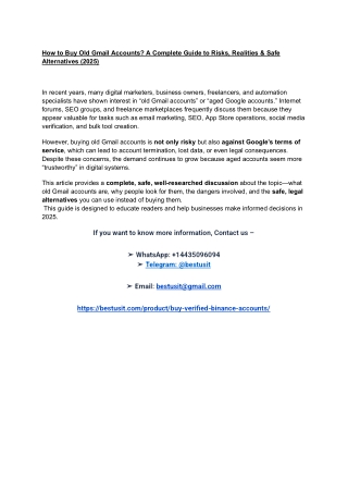 How to Buy Old Gmail Accounts_ A Complete Guide to Risks, Realities & Safe Alternatives (2025)