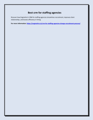 Best crm for staffing agencies