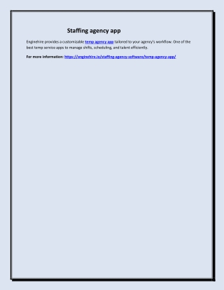 Staffing agency app